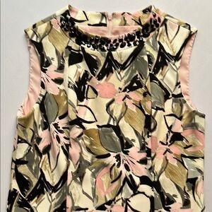 EUC! Kasper Floral Sleeveless Sheath Dress - Pink, Gray, Black, Cream